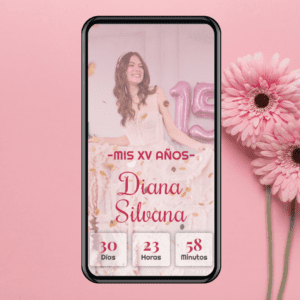 Invitación virtual para 15 años - modelo Diana