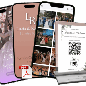 Paquete Elite Deluxe Invitaciones Digitales para 15 Años o Bodas