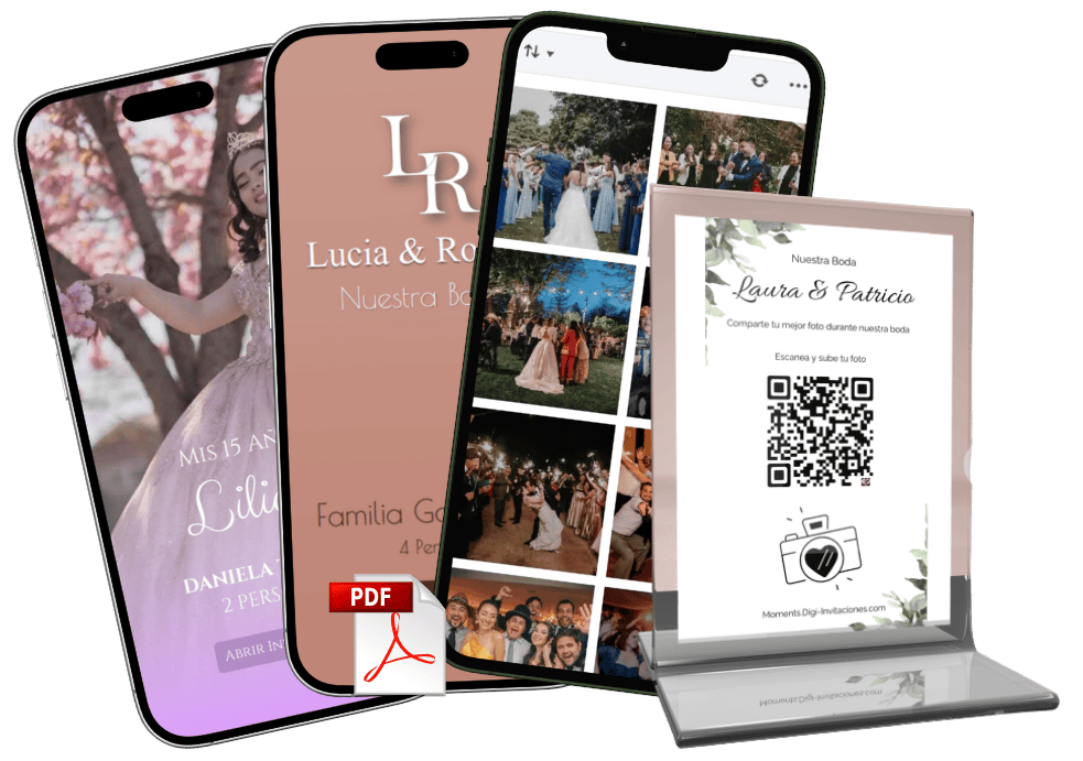 Paquete Elite Deluxe Invitaciones Digitales para 15 Años o Bodas