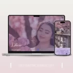 Invitación virtual para enviar por whatsapp, editar, gratis monograma modelo Lilian