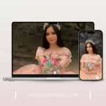 Invitación virtual para enviar por whatsapp, editar, gratis monograma modelo valeria