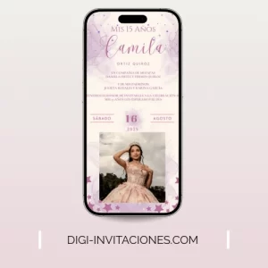 Invitaciones digitales para quinceañera 15 años, xv años pdf personalizado, editable, gratis monograma, para enviar por whatsapp modelo mariposas doradas