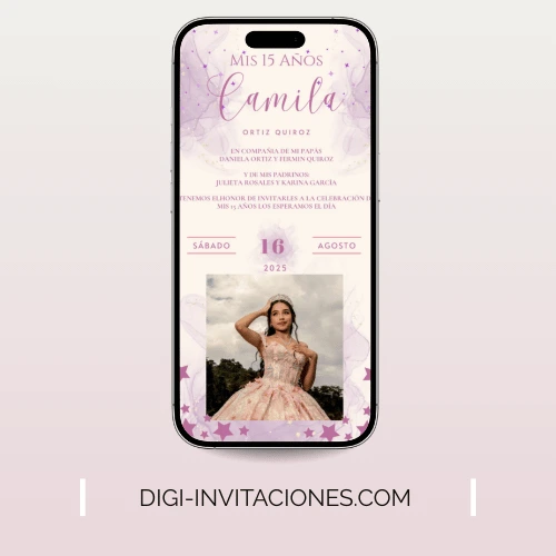 Invitaciones digitales para quinceañera 15 años, xv años pdf personalizado, editable, gratis monograma, para enviar por whatsapp modelo mariposas doradas
