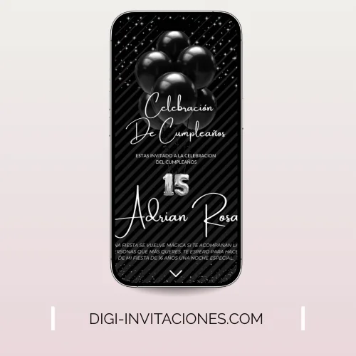 Invitaciones digitales para quinceañera 15 años, xv años pdf personalizado, editable, gratis monograma, para enviar por whatsapp modelo para chico hombre varon joven